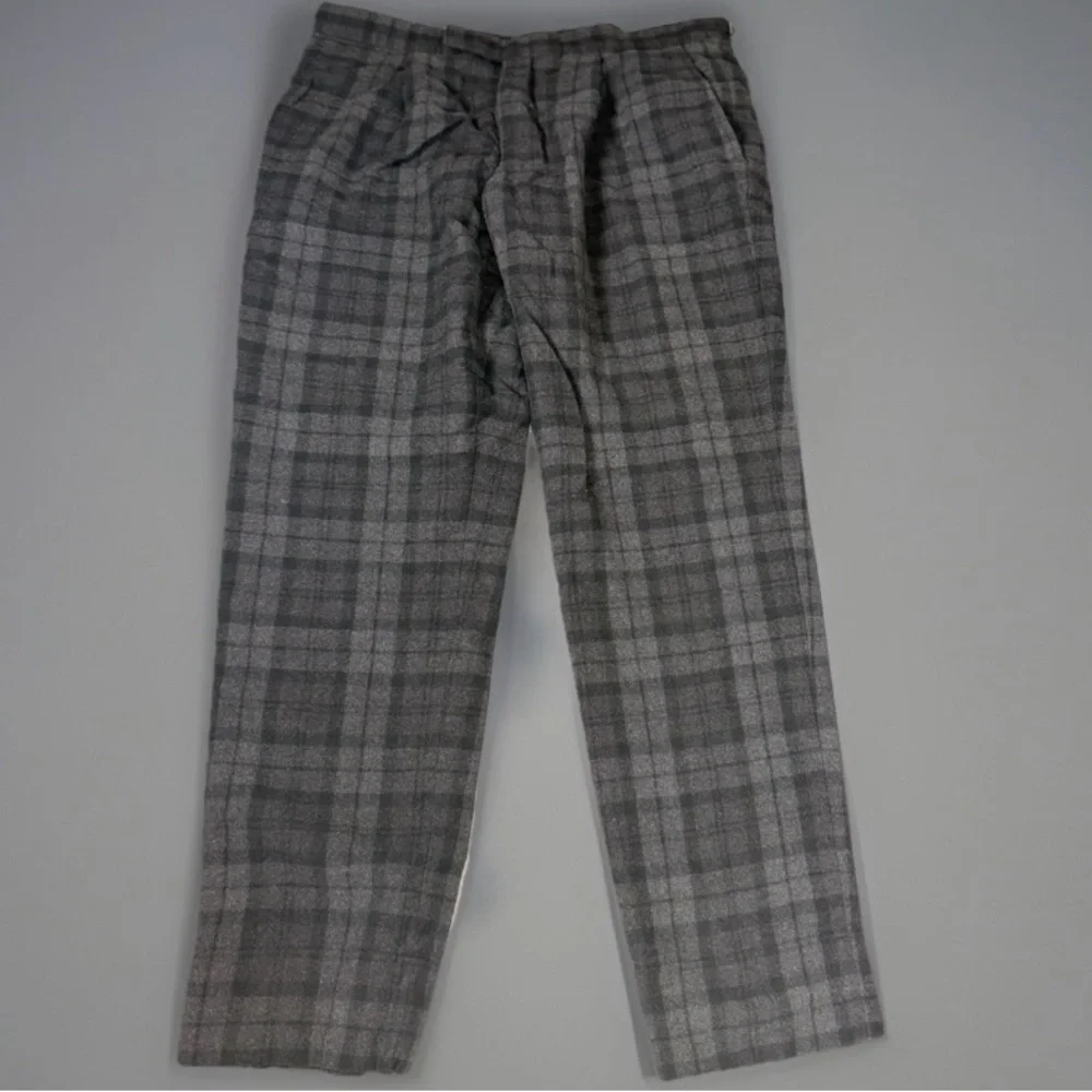 Brooks Brothers Milano Fit Wool Plaid Dress Pants – Men’s 35x29 – Gray/Black